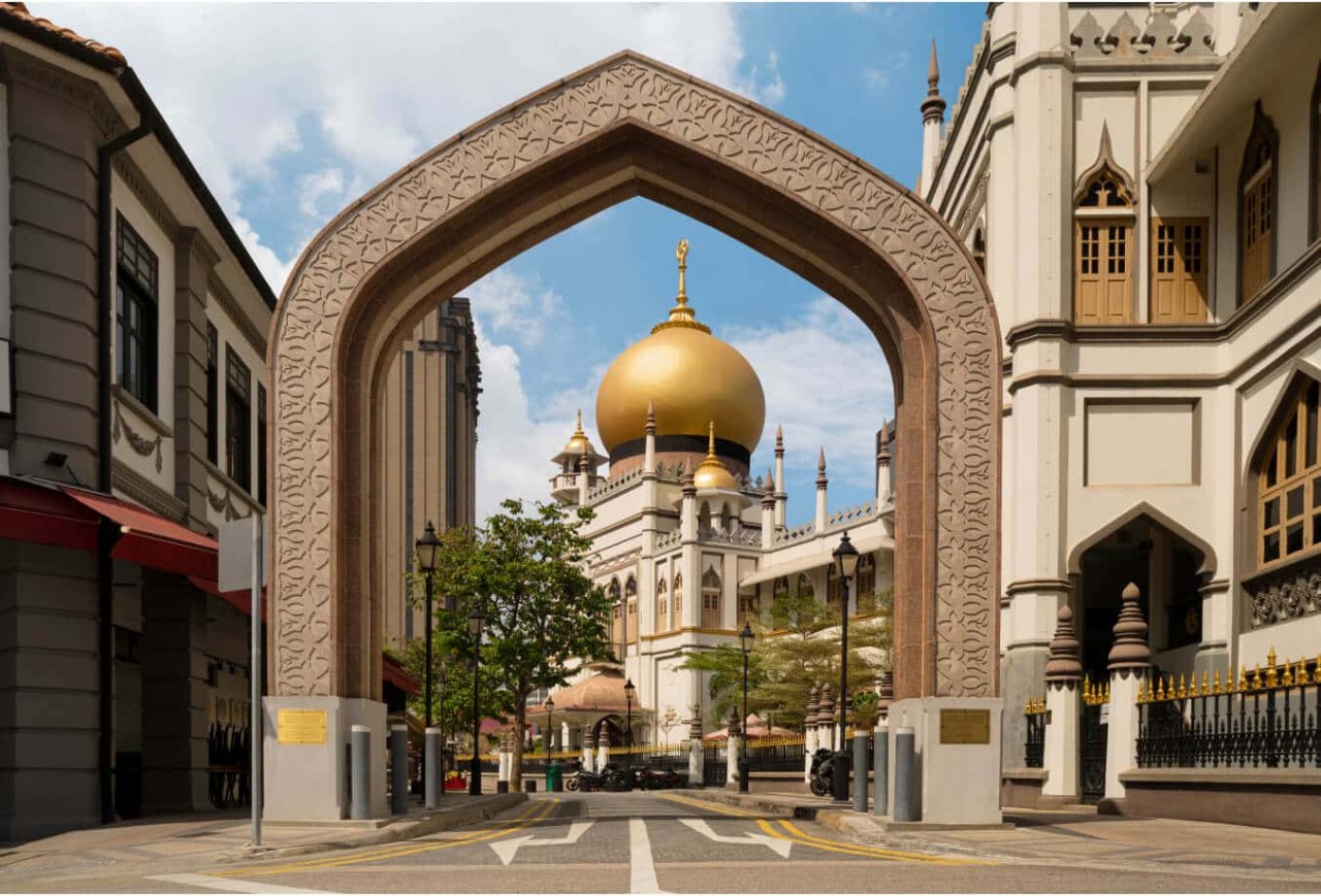 Iconic Golden Dome of Sultan mosque Singapore